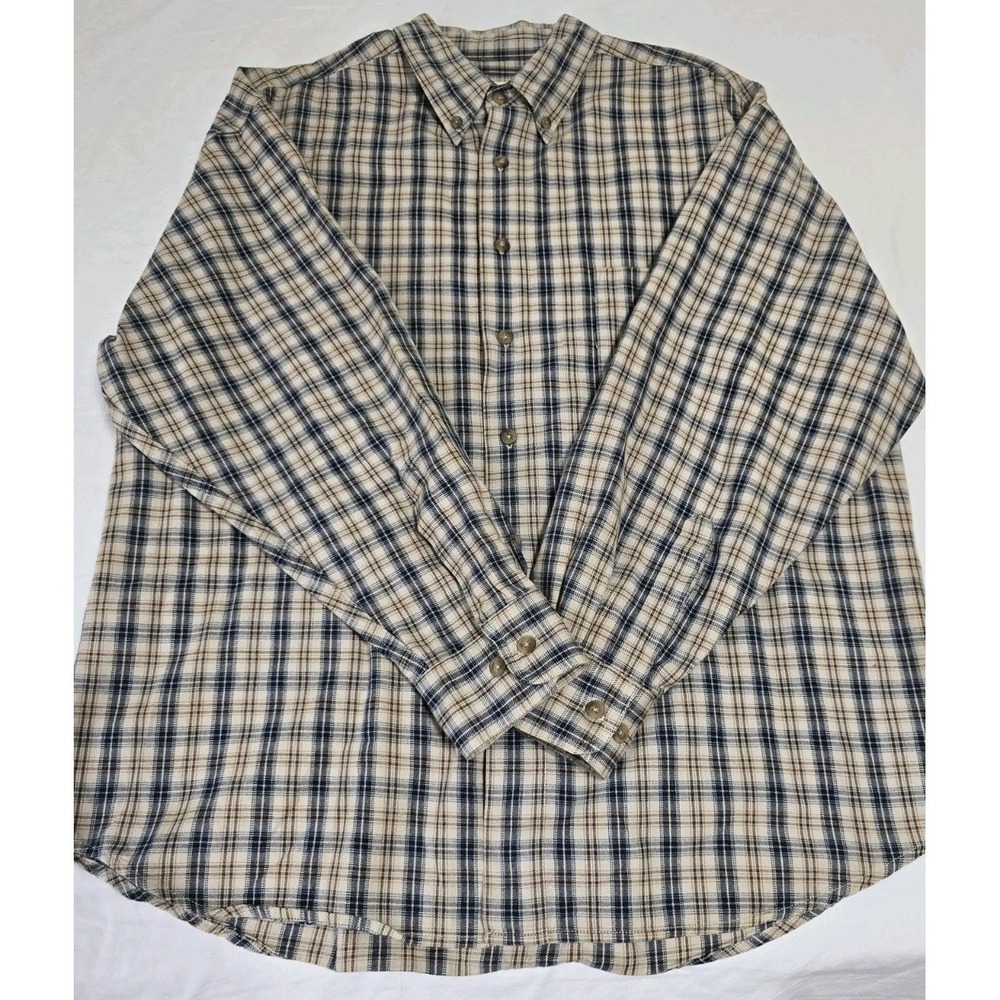 Canyon River Blues Men's Large Button-Down Shirt Plaid Long-Sleeve